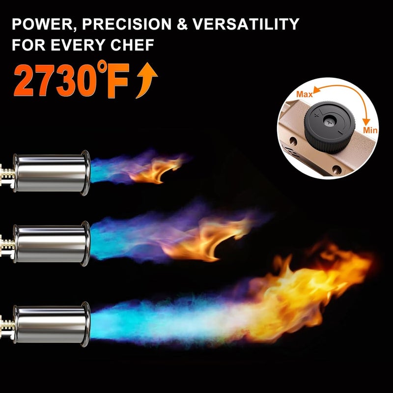 TAUSOM Propane Torch Gun, Powerful BBQ and Cooking Torch with Automatic Ignition, Handheld Kitchen Torch, Blow Torch Ideal for Searing Steaks, Welding and Festive Gifting - Image 2